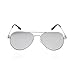 Zacway Small Polarized Spring Hinges Metal Aviator Sunglasses UV400 52mm (Silver Frame/Mirror Mercury Lens, 52)