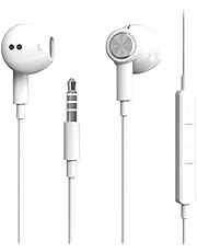 Hi-Res Extra Bass Earbuds Noise Isolating in-Ear Headphones Wired Earbuds with Microphone for iPhone, iPad, MP3, Huawei, Samsung, Lightweight Earphones with Volume Control 3.5mm Jack Headphones