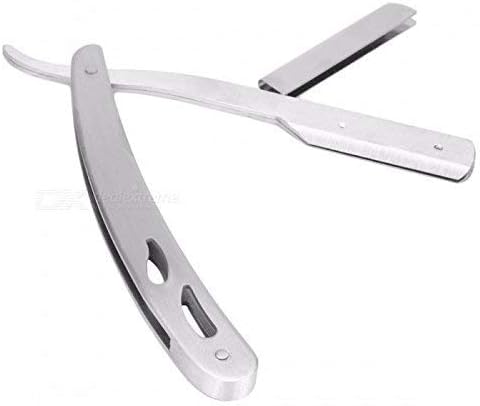 Osking (Made In Switzerland) Straight Edge Stainless Steel Folding Shaving Razor knife,For Men,Ustra Razor For Men And Boys(Silver)