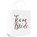 BLUE PANDA 15-Pack Team Bride Gift Bags with White Tissue Paper for Bridesmaid Proposal, Bride Team, Bridal Shower, Wedding Party Favor Bags with Handles (Rose Gold Foil, White, 8x4x9 In)