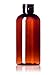 4 oz Empty Amber Plastic Boston Round Squeeze Bottles with Disc Top Flip Cap (12 pack); BPA-Free Containers For Shampoo, Lotions, Liquid Body Soap, Creams (4 ounce, Amber)