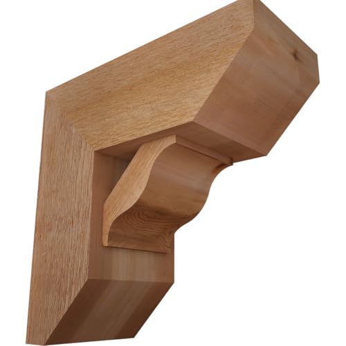 8"W x 18"D x 18"H Funston Slat Rough Sawn Bracket w/Offset Brace, Western Red C…