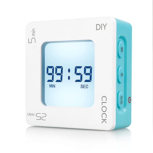 Home & Office Cube Timer with Clock, 5 & 25 and DIY Minute Preset Flip