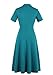 Wellwits Women's Keyhole Cutout Bowtie Vintage Collared Cocktail Dress Green M