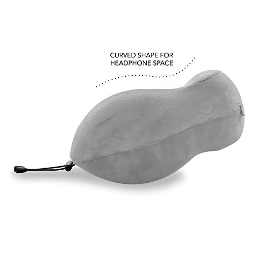 Brookstone Total Comfort Travel Pillow, 10.5"x10", Grey Pricepulse