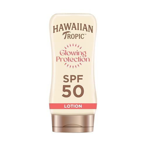 Lotion protectrice Glowing Protection, Écran solaire résistant à l’eau, Protection SPF 50 UVA + UVB, Crème solaire au beurre de karité, 170 ml