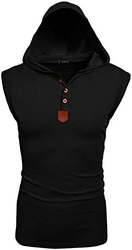 Bnice Mens Sleeveless Fashion Fitness Hoodies Pullover Tank Top Sport Shirt