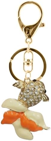 Aqua79 Pineapple Keychain - Gold 3D Sparkling Charm Rhinestones