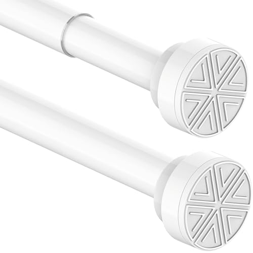 Extendable Shower Rod Curtain Rod Without Drill for Bathroom Bedroom Wardrobe White 85-160CM Φ25mm