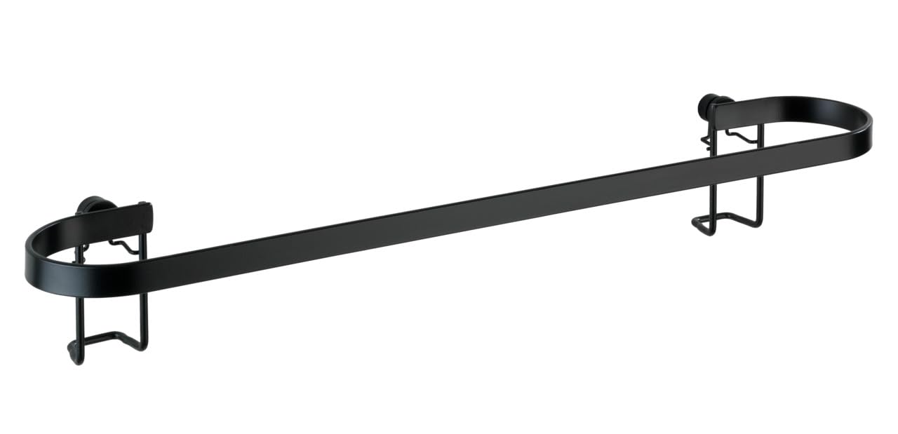 Wenko Classic Plus Black Towel Rail Rust Protection, Steel, 45 x 7.5 x 10 cm, Black
