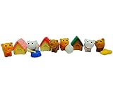 Iwako 6 Cute Small Puppy Dog with stuff Japanese Erasers (6 sets) NEW!!