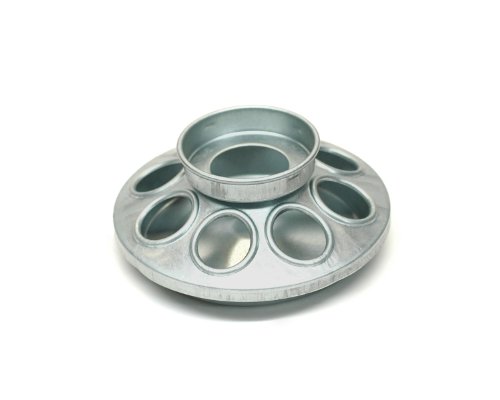 Brower MJ9 8-Hole Galvanized Mason Jar Feeder for Chicks and Small Birds
