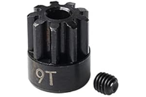 GPM For Traxxas TRX-4 Trail Defender Crawler/TRX-6 Merc-Benz G63 Steel 9T Pinion Gear - 1Pc Set Black