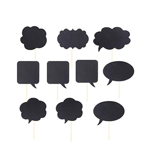 LUOEM 20PCS Chalkboard Sign Photo Booth Props DIY Funny Selfie Photo Props Cute Chalkboard Message Signs for Weddings Birthday Engagement Christmas Halloween Party Favors
