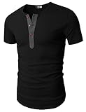 H2H Mens Casual Slim Fit Short Sleeve Henley T-shirts