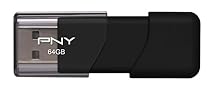 PNY Attache USB 2.0 Flash Drive, 64GB/ BLACK (P-FD64GATT03-GE)