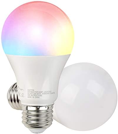 Smart WiFi LED Light Bulb Dimmable Multicolor and Soft White Bulb Compatible with Alexa, Echo, Google Home(No Hub Required) RGB 2700K to 5000K Coloring Changing 6W 1 Pack.