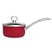 Chantal Copper Fusion 1.7 Quart Sauce Pan with Glass Lid, Chili Red