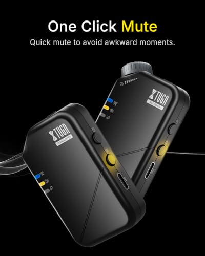 XTUGA J02S Sistema de Monitoreo Inalámbrico en el oído, Sistema IEM Estéreo de 2,4GHz con Transmisor y Receptor, 50m de Alcance, 10 Horas de Autonomía, Monitor Inalámbrico in Ear para Escenario, Banda