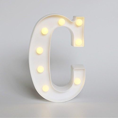LED Light Up , Alphabet Letter Lights for Festival Decorative, Letter, Party, Wedding (C)