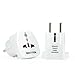 [2 Pack] BESTTEN Travel Adapter Plug for Europe, Germany, France, Russia, South Korea, Egypt, Iran, Indonesia (See List), Type F, 2-Pin Plug and 3-Prong Non-Tamper-Resistant Socket