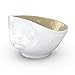 FIFTYEIGHT PRODUCTS TASSEN Porcelain Bowl, Sulking Face Edition, 16 oz. White Outside, Sand Color Inside