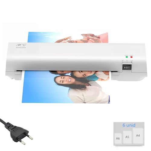 Máquina de Laminação de 9 Polegadas & 6 Folhas de Laminação a quente, Tecnologia Never Jam, para Quente & Frio para Folhas de Laminação A4/A5/A6, para Escritório, Escola, Negócios e Casa