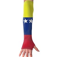 RZM YLY Unisex Venezuelan Flag Arm Sleeves UV Sun Protective Slim Tattoo Arm Gloves Long Sleeve Perfect for Cycling (1 Pair)