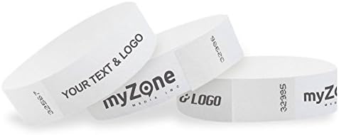 CUSTOM 1" Tyvek Wristbands - Secure Paper-like Admission Band for Events with Your Text and Logo by myZone Printing