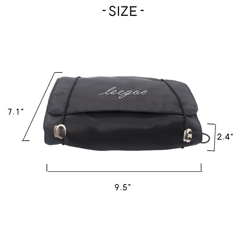 OSTKAKA Nylon Makeup Bag for Women， Small Travel Cosmetic Bag Makeup Pouch ，Zipper Toiletries Bag for Women (Black-B)