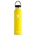 Hydro Flask Standard Mouth Water Bottle, Flex Cap - 24 oz, Lemon