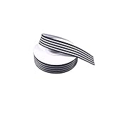 Black and White Striped Grosgrain Ribbon 1 Inch Christmas Gift Wrap Ribbon for DIY Hair Accessories Crafts Party Wedding Holiday Decoration 25 Yards