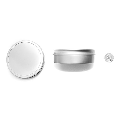 Mimi Pack 6 oz Shallow Screw Top Lid Tin Can Containers For Salves, Favors, Spices, Balms, Gifts Tin Containers 24 Pack (Silver)