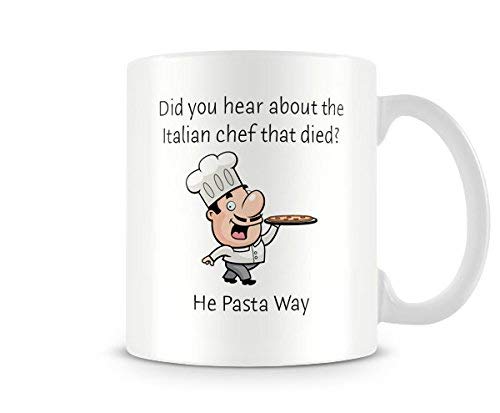 Behind The Glass - Dead Italian Chef.? - Printed Funny Mug - Great Gift/Present Idea, Ceramic, 11fl.oz.
