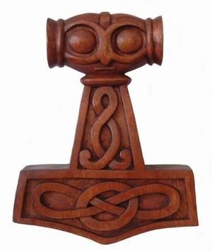 Erlebnis Mittelalter - Wikinger Germanen Holzbilder Wand Deko Handgemacht Larp Holz - Thorshammer