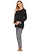 Ekouaer Womens Maternity Nursing Pajama Set Breastfeeding Nightgowns Pregnancy Sleepwear Set,Bblack,Medium