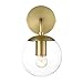 Light Society LS-W264-BB-CL Zeno Brushed Brass and Clear Glass Globe Wall Sconce, Mid Century Modern Retro Vintage Style