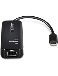 TRENDnet USB-C 3.1 a RJ-45 2.5 Gigabit LAN Ethernet Cable adaptador para MacBook, Chromebook, Windows 10, 8.1, Mac OS, TUC-ET2G (negro)