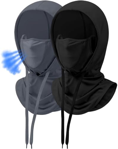 JDYaoYing Pasamontañas de verano con protector para el cuello, protección UV, máscara de cabeza completa para hombres y mujeres, pesca, ciclismo (negro, A