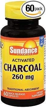 Sundance Vitamins Activated Charcoal 260 mg Dietary Supplement Quick Release Capsules - 60 ct