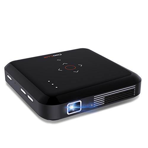 Funcilit Portable DLP Video Projector, Rechargeable Pocket Mini Pico Projector Supports 1080p and HDMI (Black)
