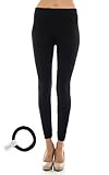 High Waist Regular or Plus Size Fleece Lined Leggings with EttelLut Hair Band