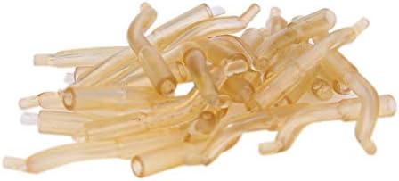 eroute66 30Pcs Carp Fishing Hook Sleeve Connector Hair Rig Aligner Soft Anti Tangle Tubes