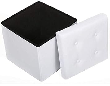 Taburete de almacenamiento Puff Baúl Plegable Cuadrado Taburete de