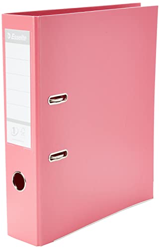 Esselte Solea Power A4 75mm Spine Label Lever Arch File - Pale Red