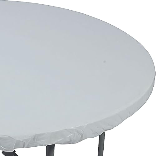 Elegant White Fitted Round Tablecloth - 60