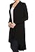 Women Long Duster Maxi Softest Open Front Casual Flowy Viscose Made from Bamboo Cardigan (2X-Large, Black)
