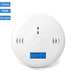 Carbon Monoxide Detector Gas Detection, WJZXTEK Digital Display Carbon Monoxide Alarm, Electronic Equipment, Power Detection Equipment, Alarm Clock Warning, 1Pack