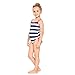 Arshiner Girls' One Piece Swimsuit Bathing Suits,Navy Blue,Size 130