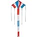 High Flying Delta Shaped Kite, Blue, Red, White Stripped - 42-inch. Includes 100 ft string